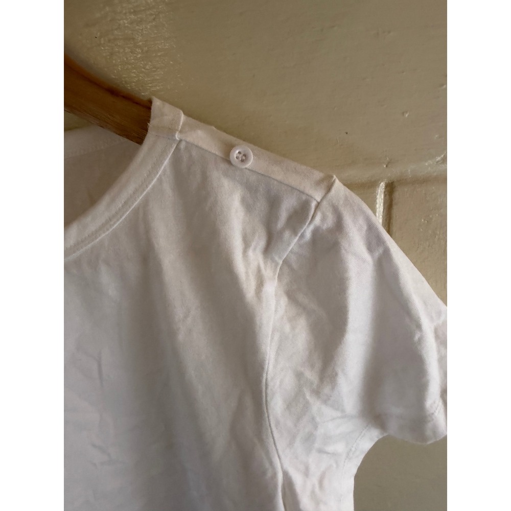 Pilcro Shoulder Button Tee Womens Medium White Short Sleeve Cotton Basics - Picture 3 of 9
